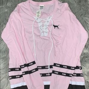 Pink long sleeve crew